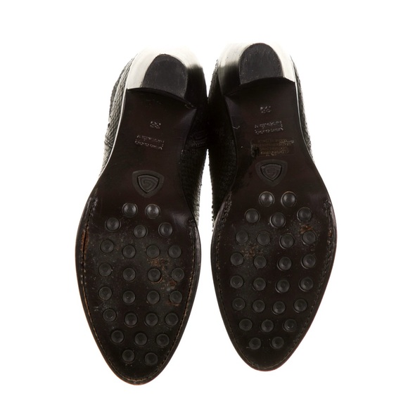 Attilio Codognato Snakeskin Genuine Leather Knee-High Boots Black-Brown US 6 /36 - Picture 6 of 6